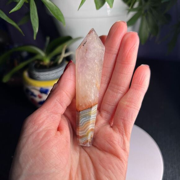 Amethyst Crazy Lace Crystal Wand (#12) - Picture 2 of 9